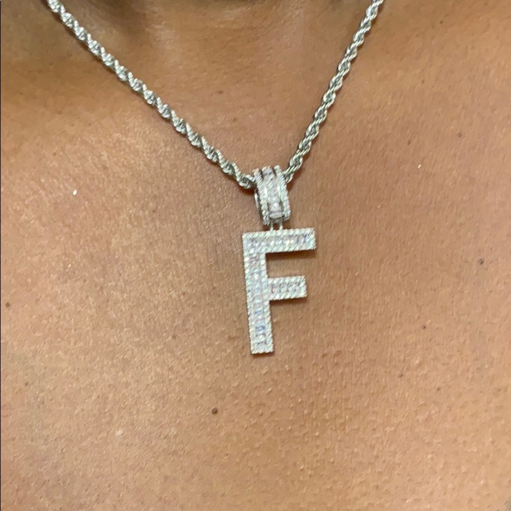 Letter F Bling Necklace